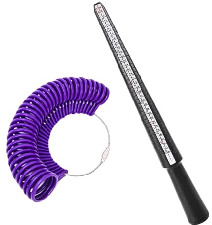MEXRUMI 2 Pezzi Anelli Dimensionamento Metro Dita Gauge Set Strumento Di Misurazione Della Dimensione Del Dito Del Diametro Dell'Anello Gioielli Strumenti Taglie Standard Per Regno Unito Ue Usa (Viola