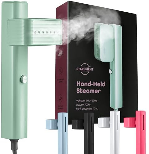 Vaporizador portátil para ropa, vaporizador de ropa profesional de mano de 15 segundos, tanque de agua de 70 ml, mini plancha de vapor de 900 W para el hogar y viajes