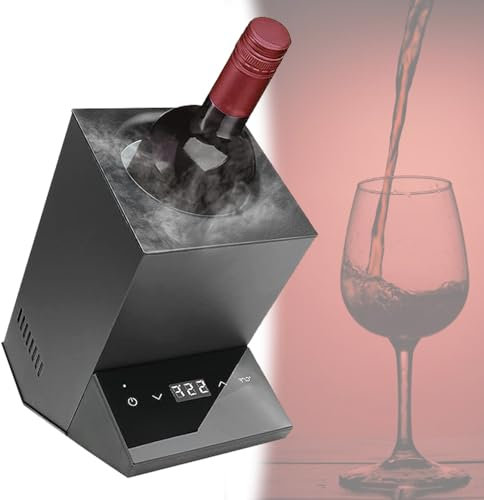 Enfriador de vino eléctrico, cubo enfriador de vino para vino tinto, blanco o champán, enfriador de vino sin hielo para una sola botella, accesorio de vino para barra de cocina y RV,A