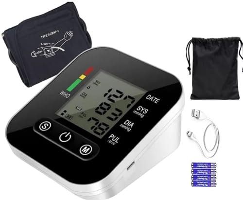 Tensiomètre électronique intelligent pour le bras avec brassard à large amplitude, appareil de mesure de la tension artérielle numérique, Grand écran LED rétro-éclairé