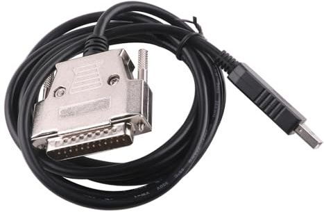 Fabeas Cable adaptador USB a DB25 macho RS232 que ofrece una conexión estable para equipos de impresión vintage