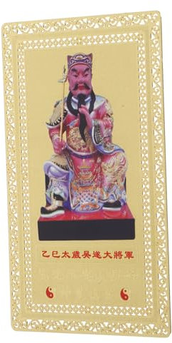 STOBOK Feng Shui Tai Sui Kupferkarte Li Cheng Amulett Schlankes Feng Shui Glücksbringer Für Schutz Wohlstand Erfolg Vielseitig Tragbare Dekoration Zum Jahreswechsel