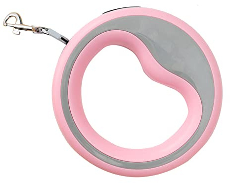2023 Neue Automatisch Einziehbare Hundeleine und Katzenleine, Kreisförmiger Haustierleinengürtel für Hunde und Katzen, Haustiergurt, Verhedderungsfreie Hundekette (PINK)