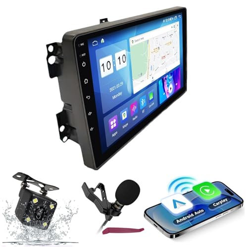 PLKEQS Android 14 Car Stereo Navi for F-iat 500(2016-2023)/500L(2012-2017) 9 QLED Screen Car Radio with Wireless Carplay Android Car GPS Navigation with BT5.0 HIFI FM 5G-WiFi SWC RDS MIC,M100S