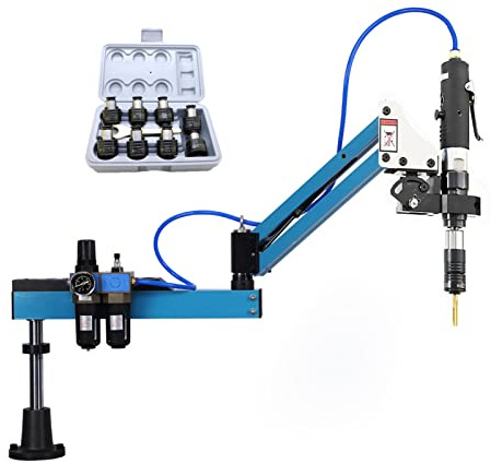 Pneumatic Tapping Machine, DEJUN 360° Multi-directions Pneumatic Air Tapper Drilling Machine Flexible Tapping Arm with 8pcs M3-M12 Collets