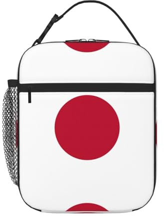 YaWea Lonchera con estampado de bandera japonesa, lonchera grande para mujeres, hombres y adultos, con bolsillos laterales para el trabajo y la oficina