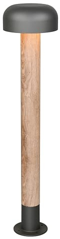 Trio Leuchten Außen Wegeleuchte Fraser 462560135, Aluminium Druckguss Anthrazit/Print Holznachbildung, exkl. 1x E27 |