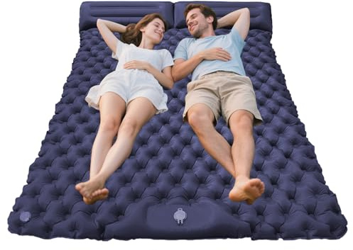 Generisch Doppio materassino per dormire – Materasso ad aria con pompa a pedale integrata – Attrezzature da trekking per viaggi e avventure