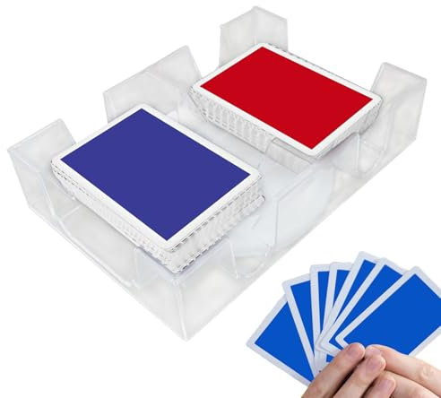 Supporto per carte da gioco – Doppia fessura trasparente, porta carte rotanti | Vassoio rotante per giochi, organizer per tablet, spinta disco durevole, tavolo da gioco da poker, uso dei bambini