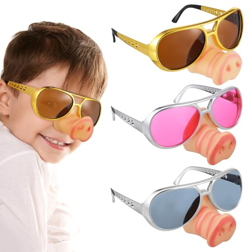 Toddmomy 3-Teiliges Lustiges Brillenset Mit Schweinenase Für Halloween Karneval Und Cosplay Partybrillen Für Erwachsene Und Kinder