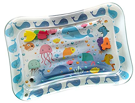 ERINGOGO Cojín Inflable de Agua para Niña con Diseño Submarino Tapete de Sensorial Fácil de Inflar y Transportar Mat Refrescante para Niñas