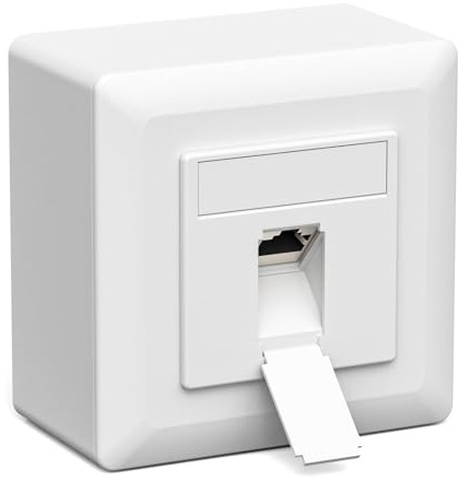 iwillink 1x Cat7 Netzwerkdose 1 Port 10 Gbit/s, Weiß | Geschirmt, LAN Steckdose, Aufputz/Unterputz Universal, POE+, Kompatibel CAT7 CAT6 CAT6A