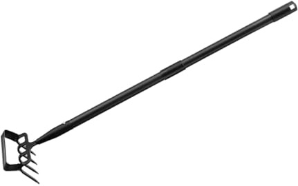 SUPVOX Azada De Jardín Multiusos para Deshierbe y Cultivo, Rastrillo Pequeño De Mano De Acero Inoxidable 3 Secciones 1,2 M, Herramienta Práctica para Jardinería y Limpieza De Maleza Profunda