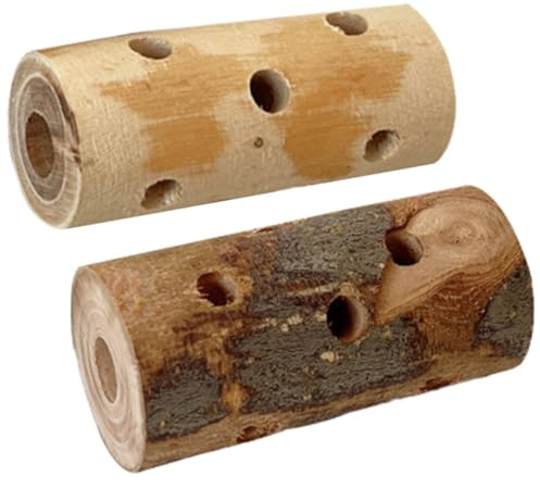 HOLIDYOYO 2 pièces Mâcher Naturel Bois de Pommier pour Cochons d'Inde et Hamsters Bâtonnet à Ronger pour Soins Dentaires Lot pour Petits Rongeurs et Lapereaux