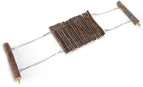Yctze Balançoire d'été en Bois de Pommier Naturel pour Hamsters, Lapins et Petits Animaux – Jouet d'escalade et 'Exploration avec Supports Faciles à Installer