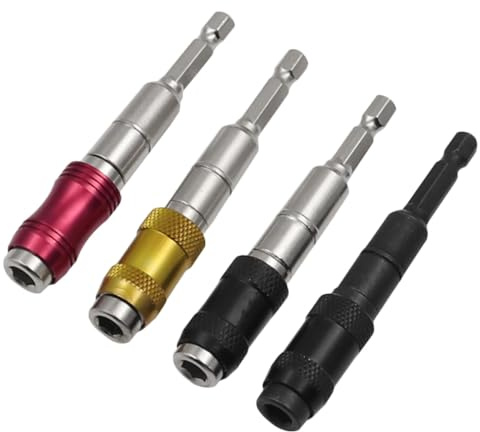 OATIPHO Portabrocas Pivotantes Magnéticos de Acero Forjado Varilla de Extensión Hexagonal Autolock 4 Piezas Soporte Flexible para Destornillador Uso Espacios Reducidos y Atornillado