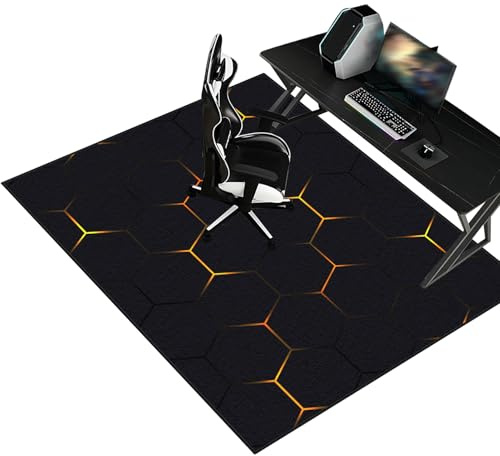 Fzamudng Matta under Skrivbord Golvskyddsmatta Parkettskydd 160 x 180 cm Matta Kontorsstol Anti-Reptålig Skyddsmatta För Hårda Golv Gaming Stolmatta