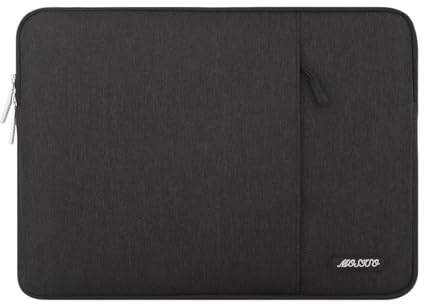 MOSISO Laptop Case 13.3 inch, 13-13.3 inch Laptop Sleeve Compatible with MacBook Air/Pro 13/Pro 14 M5 M4 M3 M2 M1, HP Dell ASUS Lenovo,Polyester Vertical Computer Sleeve Bag with Pocket, Black