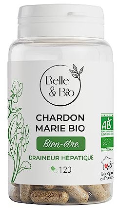 DIGESTION - Chardon Marie Bio - DETOX FOIE - Certifié Ecocert - Pilulier 120 Gélules - Fabriqué en FRANCE