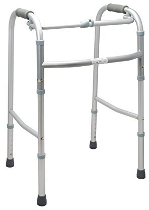 Pflegehome24® Gehbock (78-91cm) UNIVERSAL Gehgestell Gehhilfe Reziprok faltbar Silber