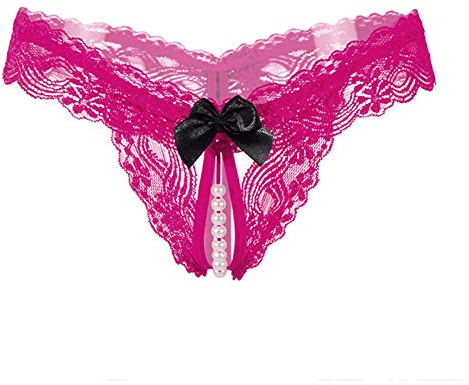 EROSPA® Perlen-String Spitze Ouvert mit Schleife - Damen - One Size (S-L) - Pink