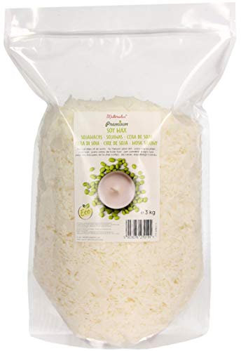 Cera di soia premium di Materialix - varie dimensioni - cera di soia ecologica naturale per la produzione di candele (3kg)