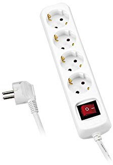 Alyco - Regleta de 4 Enchufes con Interruptor, Cable de 3 m - 199444