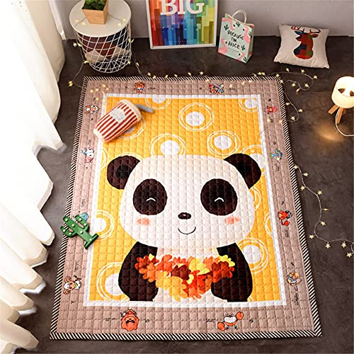 Kinder Baby Krabbeldecke Faltbare, Hiseng Baumwolle Groß Spielmatte Kinder Teppiche Rutschfeste Baby Bodenmatte Waschbare Krabbelmatte für Outdoor Spielteppich (Karikatur 14,145x195cm)
