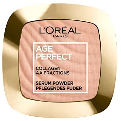 L'Oréal Paris Pari Nourishing Powder for Mature Skin, for a Silky Radiant Complexion, Age Perfect Compact Powder, No. 03 Medium to Dark, 1 x 9 g