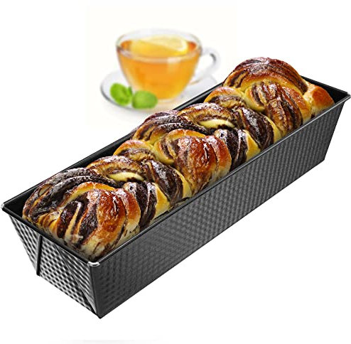 KADAX Cantura da forno rettangolare, forma di scatola in lamiera, forma della torta reale con strato anti -hub, panetteria, stampo per torta, teglia, forma di pane quadrata (35 x 12 cm, nero)