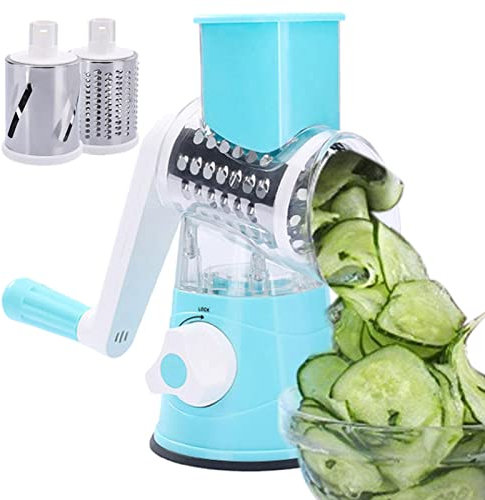 Coupe-légumes manuel | Round Tumbling Box Shredder Tambour Coupe-légumes - Hachoir à légumes Trancheuse ronde Râpe Pomme de terre Carotte Fromage Shredder Ytger