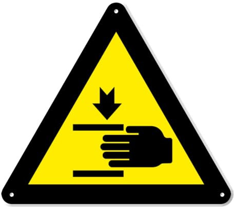 PVC0023 Hinweisschild mit Aufschrift Keep Hands Clear Pinch Point, 20,3 cm, dreieckig, PVC-Sicherheitsschild, Premium-PVC-Schild für Arbeitsplatz, Lager, Baustelle, OSHA-Verordnung, wetterfest,