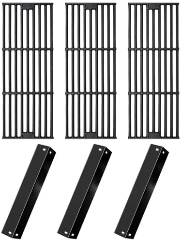 Hiorucet Ersatzteile für Char Griller Modelle 5050 5650 2121 3001 5072 2123 2828 3072 2222, King Griller Ersatzteile Modelle 3008 5252, Gusseisen-Grillroste und Porzellanstahl-Heizplatten