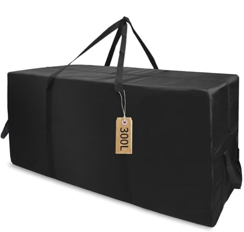 APKOL 300L Borse Stoccaggio,118x55x46CM,Borsa per Cuscini da Esterno Giardino per Esterni Vestiti,Piumoni,Trapunte,XXL Borsa Porta Cuscini da Esterno,Borsone Grandi Borse Trasloco Portaoggetti,Nero