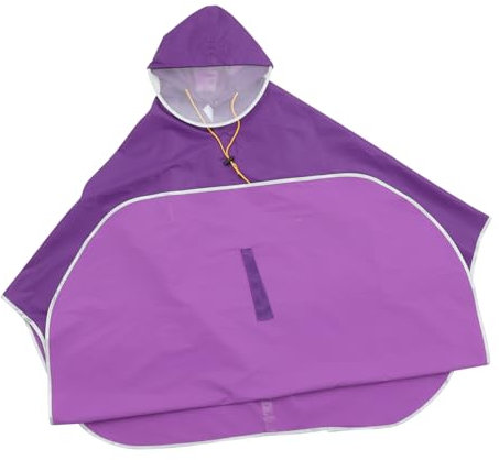 WESIEVYA Regenmantel Für Fahrrad Roller Und Rollstuhl Mit Kapuze Winddicht Oxford PVC Violett Farbe Unisex-Design Einheitsgröße Leicht Und Einfach Zu Tragen