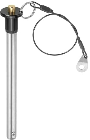 PATIKIL Spilla a Sgancio Rapido 2/5 x 3.94 Perno Bloccaggio a Sfera | Acciaio Inossidabile 304, da 2/5 Cm, 10 x 100mm, Perni Posizionamento Sicurezza, Cavo Sicurezza, con Pulsante