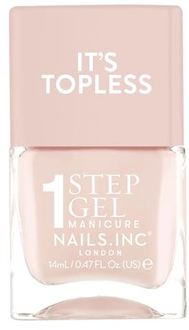 Nails Inc It's Topless Gel-Like Nail Polish, 4-in-1 Base Coat, Treatment, Colour & Top Coat, Long Lasting, Strong, Chip Free Nails, Glossy Salon Quality Manicure, Air Dry Nail Polish, Renee, 14 ML