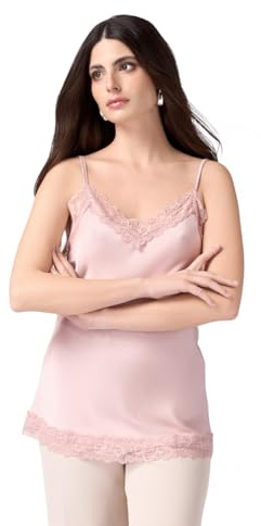 Oltre: Top de lencería en satén y Encaje Rosa S Spring Summer 25