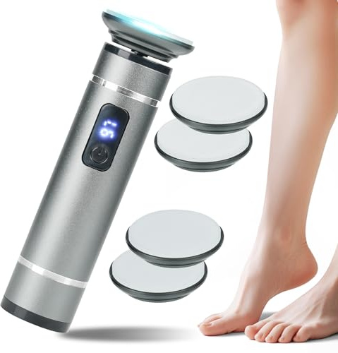 Electric Feet Callus Remover mit 2 Schleifköpfen zum Entfernen abgestorbener Haut und Hornhaut an den Füßen, tragbare Fußpflege für Männer und Frauen Electric Feet Callus Remover
