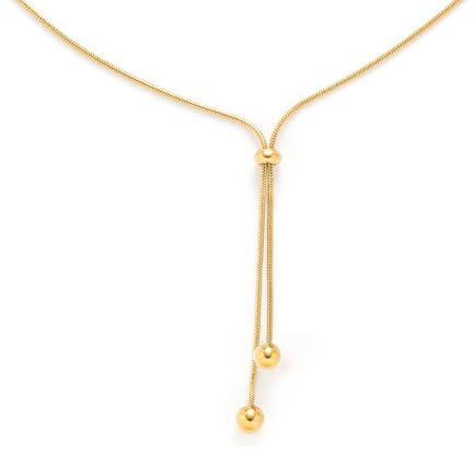 Rymenioy Lariat Long Gold Necklace for Women Long Adjustable Bolo Chain with Tassel Dress Sweater Chain 18K Gold Plated Y-Shaped Drop Dangle Prom Jewelry Gold Gifts, Small-64cm, Stainless Steel, No