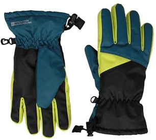 Mountain Warehouse Extreme Kids Waterproof Ski Gloves II - Breathable, Fleece Lined, Stretch cuff, Boys & Girls - Best for Autumn Winter, Outdoors, Hiking, Daily Use Dark Green S