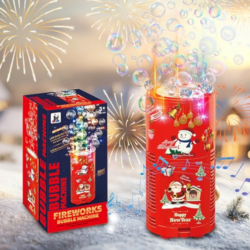 Fancysky Automatisk bubbelmaskin för fyrverkerier, 13 hål, med ljud- och ljudeffekter, automatiska bubblor, lämplig för fester, bröllop, födelsedagar, jul