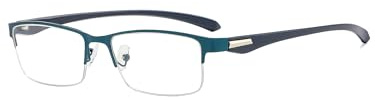 Suertree Modische Halbrand Lesebrille Herren Metall Rahmen Rechteckiger Lesehilfe Leichte Halbbrille mit PC Gläser Sehhilfen