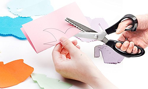 Zackenschere, gezackt, mit Edelstahlgriff, professionelle Nähschere, für Leder, Schneiderei, Papierhandwerk etc. (5 mm)