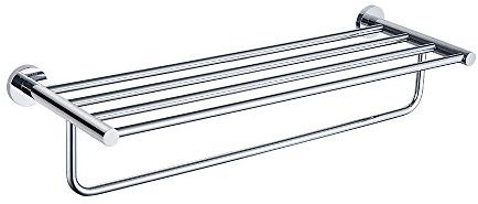 GRIFEMA IBIZA-G30124 Porta Salviette Multiplo (60cm), Mensole da Bagno di Ottone, Argento/Cromo
