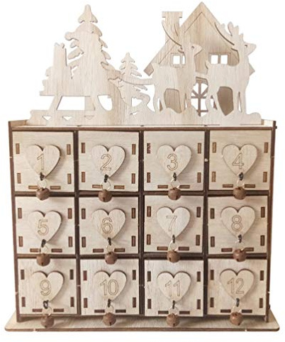 1 Boîte Calendrier Stendig Bibelot En Bois Boîtes De Rangement Pour L'organisation Calendrier De L'avent Compte à Rebours Cas De Modèle De Calendrier Noël Bambou Artisanat