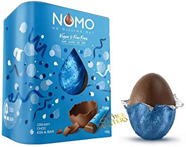 Nomo Creamy Chocolate Easter Egg And Bar - Gluten Free, Diary Free, Egg Free Nut Free - Suitable For Vegans
