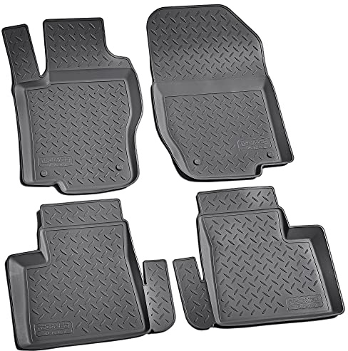 Recambo 3D Gummi Fußmatten kompatibel für Mercedes ML-Klasse W164 | 2005-2011 | Auto Gummimatten | Passgenau | mit Rand | schwarz