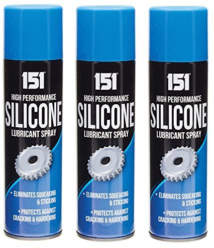 151 Products Silicone Lubricant Spray - 3 Pack, 200ml Each, Eliminates Squeaking & Sticking, Protects Against Cracking & Hardening