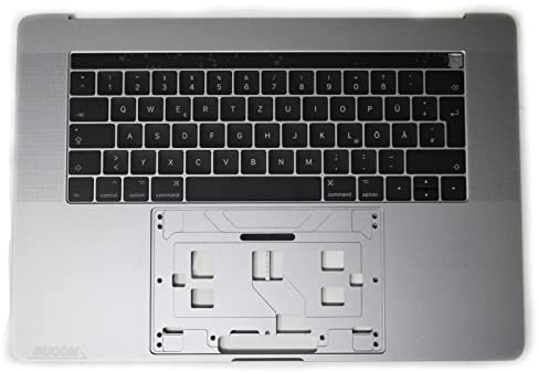 Topcase med tangentbord och pekbar belyst 2016 palmrest grått för Apple MacBook Pro 15 tum A1707 tyska